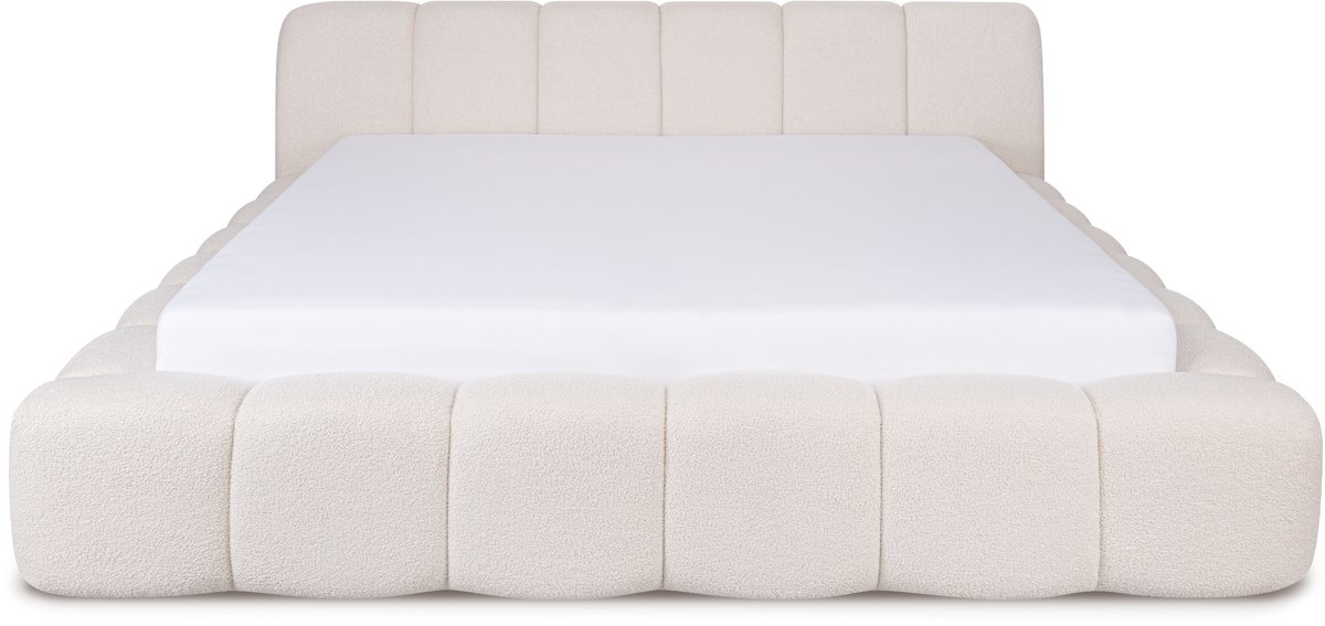 Wonello Ariana - Bed met opbergruimte - 160x200 cm - Off-white - Bouclé