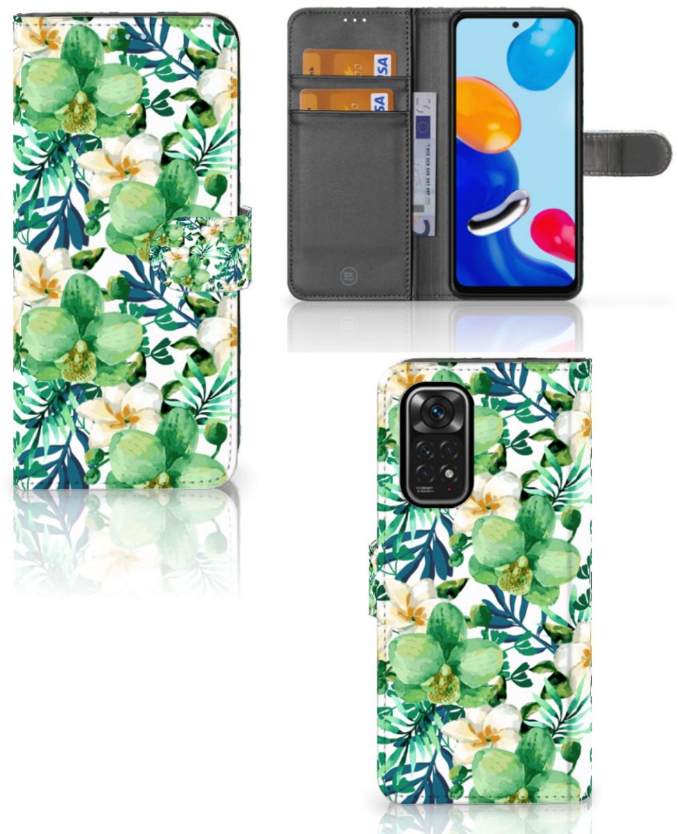 Xiaomi Redmi Note 11/11S Hoesje Orchidee Groen