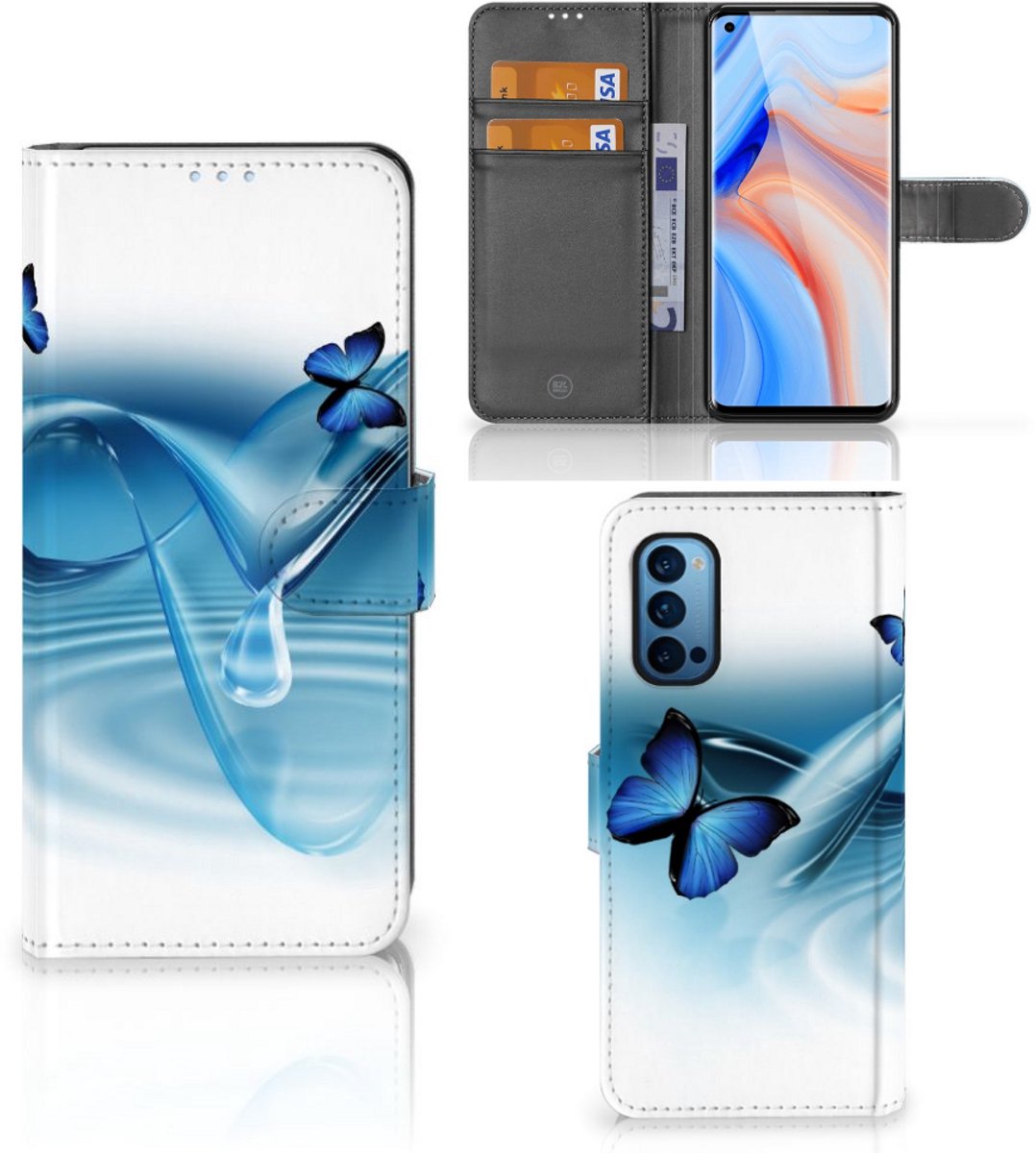 OPPO Reno 4 Pro 5G Telefoonhoesje met Pasjes Vlinders
