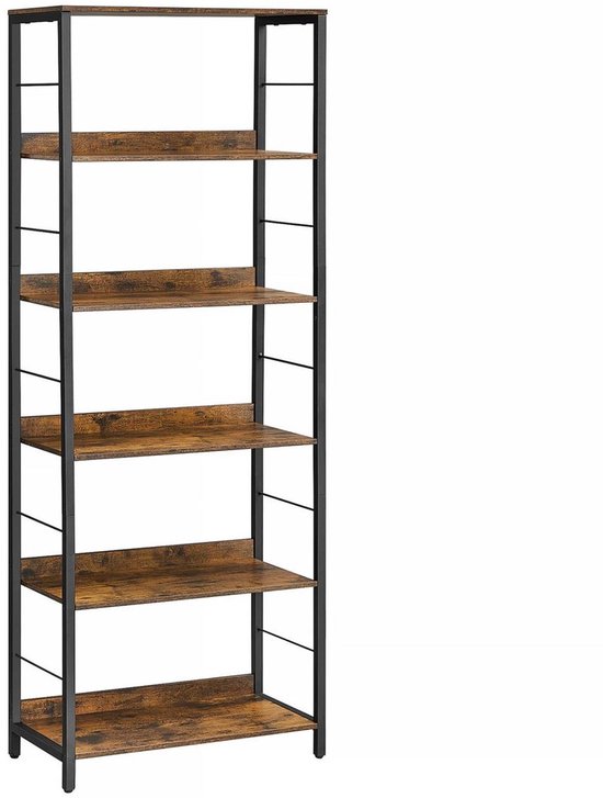 BEGRYF - Boekenkast - rustiek bruin - 6 legplanken - 60x30x178 cm