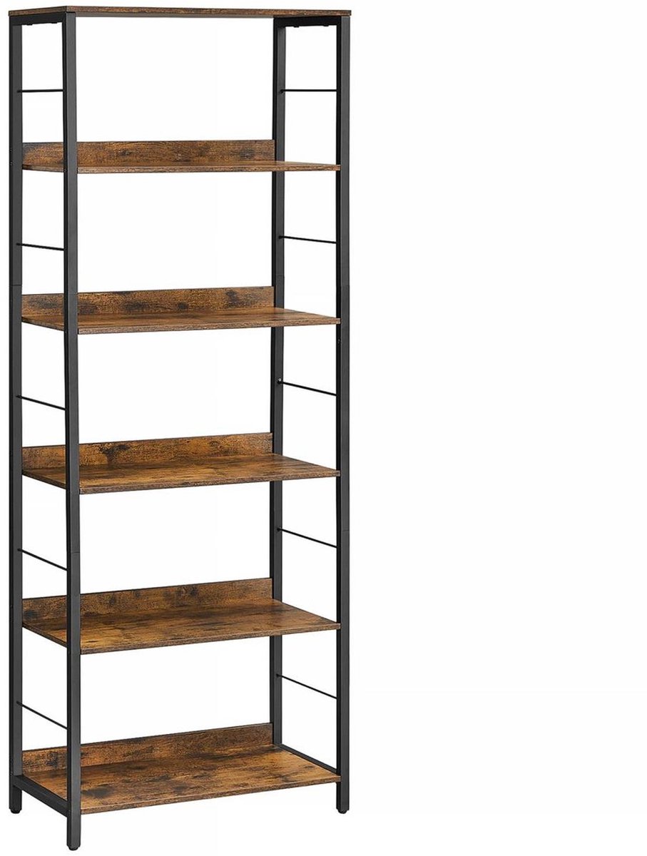 BEGRYF Boekenkast - rustiek bruin - 6 legplanken - 60x30x178 cm