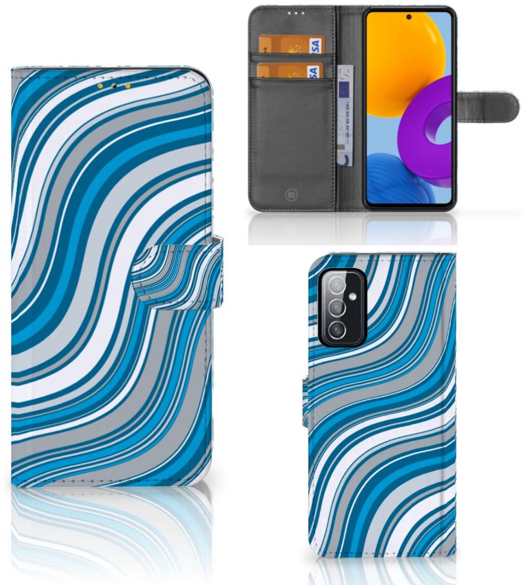 Samsung Galaxy M52 Telefoon Hoesje Waves Blue