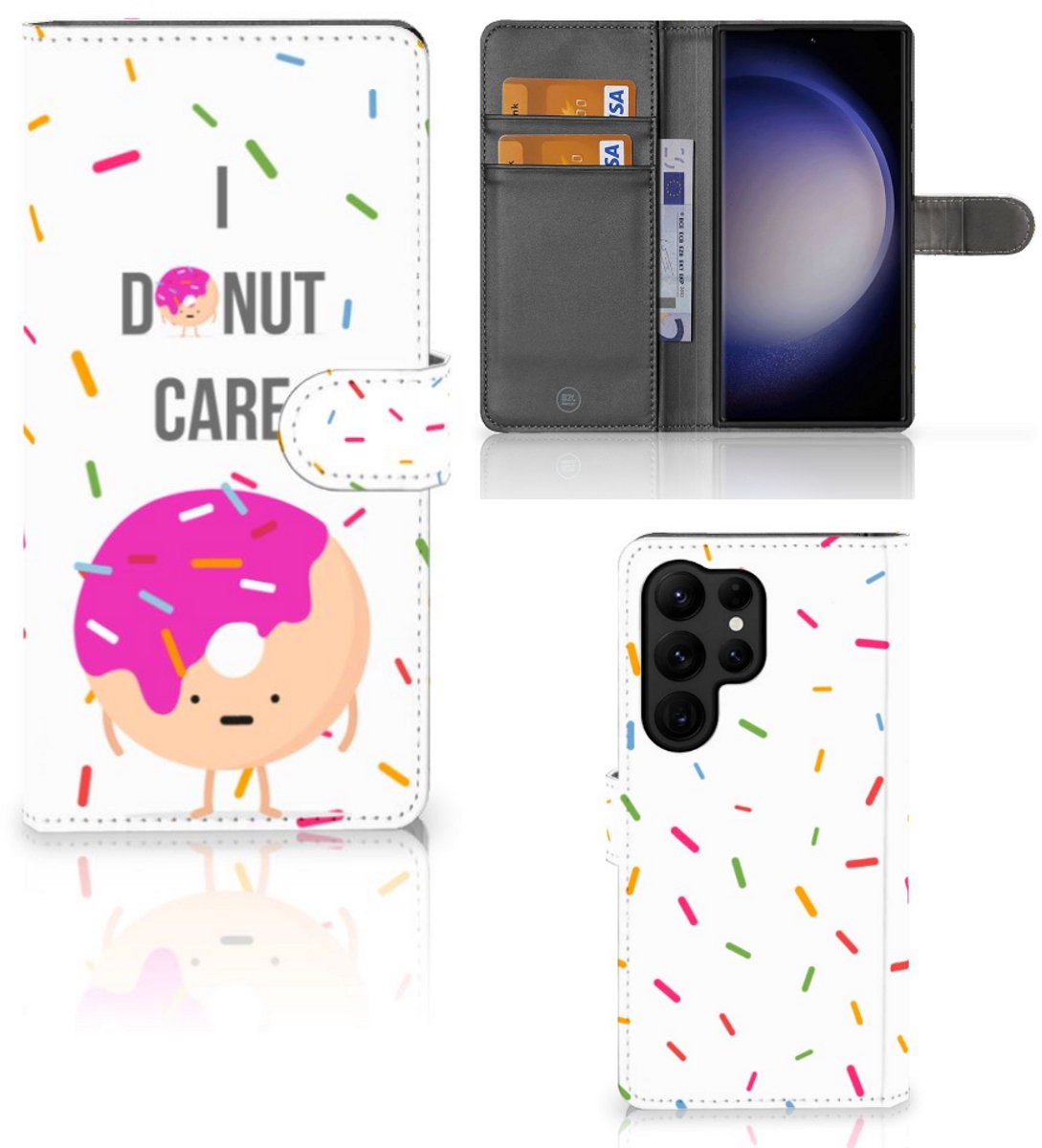 Samsung Galaxy S23 Ultra Book Cover Donut Roze