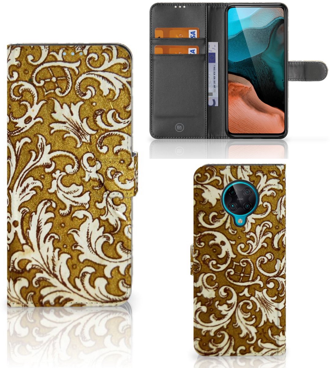 Wallet Case Xiaomi Poco F2 Pro Barok Goud