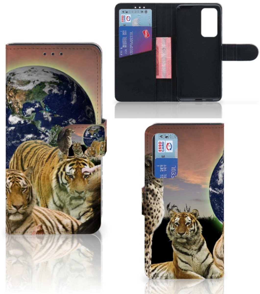 Huawei P40 Telefoonhoesje met Pasjes Roofdieren