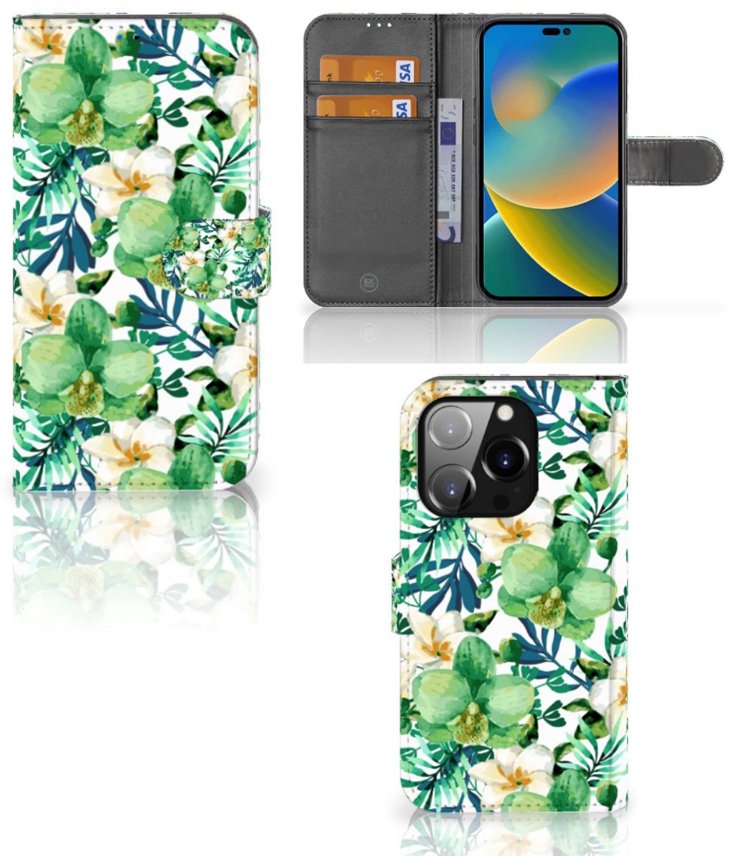 iPhone 14 Pro Hoesje Orchidee Groen