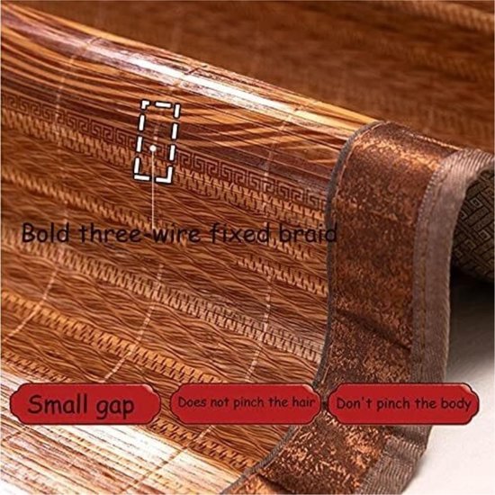 Zomerslaapmat Bamboe Zomer Slaapmat Bamboe Matras Topper Opvouwbare Koeling Gladde Mat Dubbelzijdig Bamboe Matrassen (Color : A, Size : 130 * 195cm) — afbeelding 5