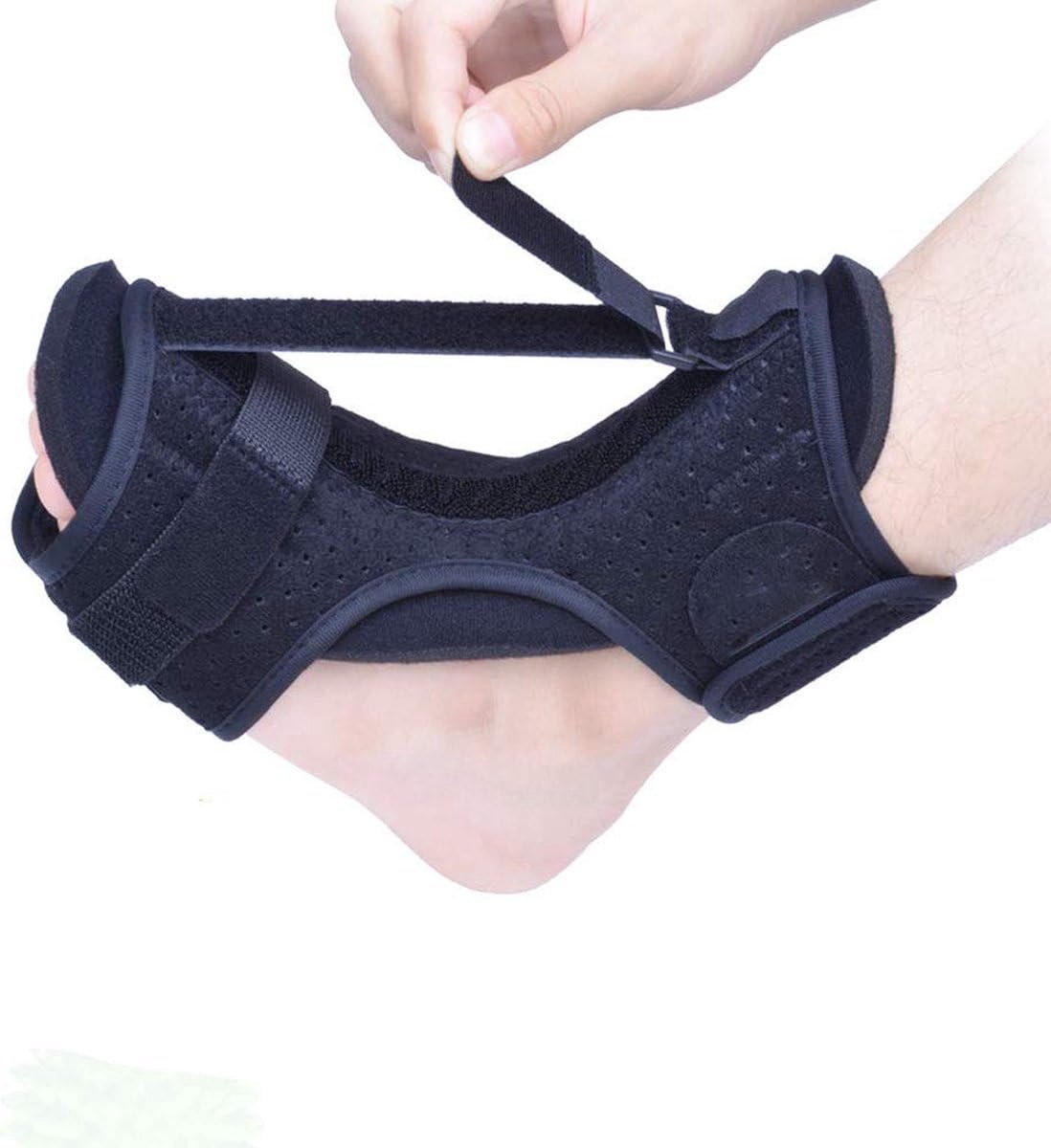 Okado Nachtspalk Enkelbrace Zwart – Verstelbare Hielspoor Brace/Voetspalk voor Nacht – Klitteband – One Size – Links & Rechts