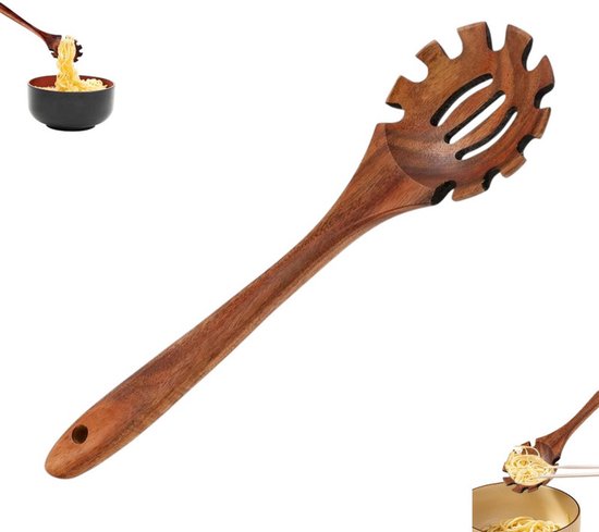 Ouligay 2 stuks houten lepels met lange steel, 20 cm houten lepels, lange houten lepel, lange honinglepel, houten lepel, lange koffielepels voor koffie, honing, thee, soepen, koken (donkerbruin