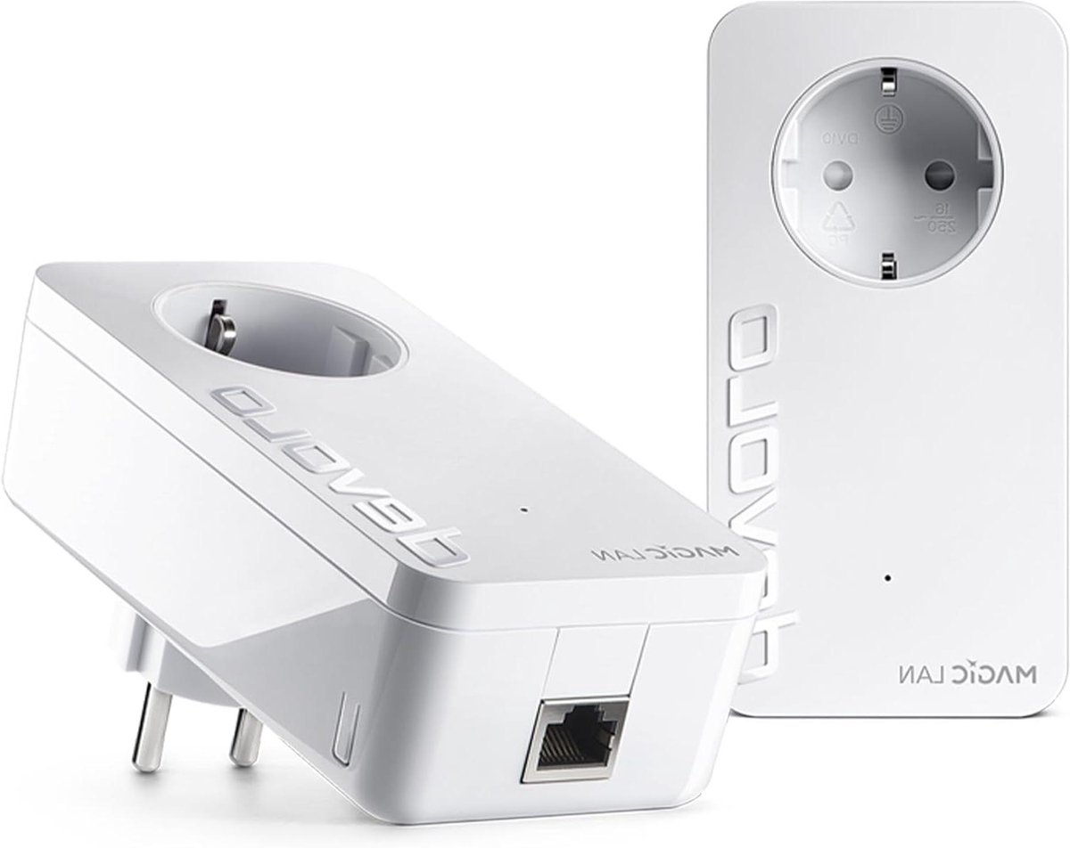 Powerline Starter Kit - Netwerkadapter Set - Internet Verbinding Maken - Innovatieve G.hn Technologie - 2400 Mbit/s - Wit
