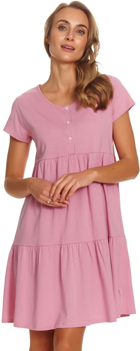 Doctor Nap Katoenen Nachthemd Borstvoeding Zwangerschap TCB.7462 Blush Rose 44 / XXL