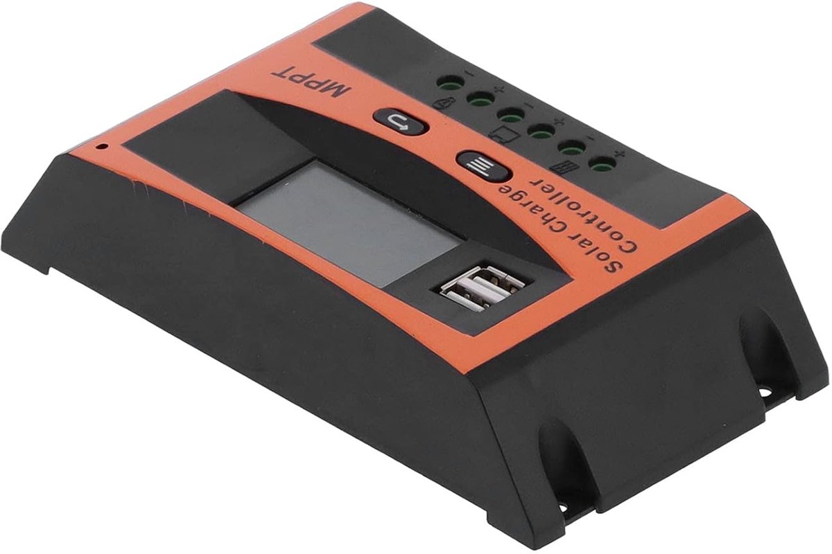 Solar Charge Controller - Regulator Paneel Batterij - Energie Opladen - MPPT Technologie - 40A - Zwart Oranje