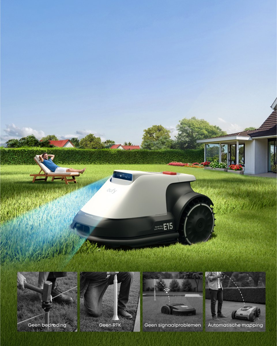 eufy E15 Robotgrasmaaier met Slimme Navigatie en - afbeelding 2