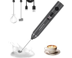Elektrische Melkopschuimer - Staaf Mixer - Koffie Maken - 3 standen instelbaar - USB-C Oplaadbaar - Zwart