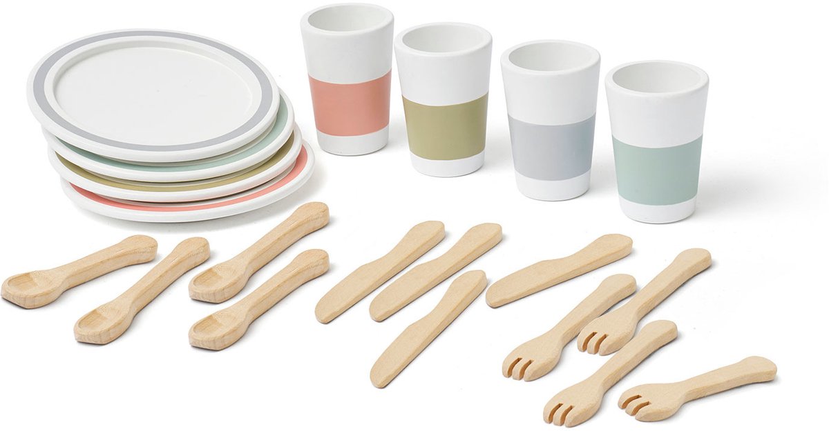 Kids Concept - Houten Servies Speelset Bistro - Houten speelgoed