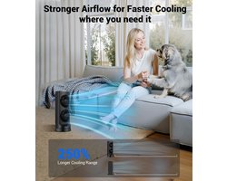 Torenventilator, 42 inch draagbare oscillerende stille koelventilator met afstandsbediening, 3 modi en snelheidsinstellingen, ingebouwde timer LED-display staande vloerventilatoren veilig voor slaapkamer, thuiskantoor, zwart
