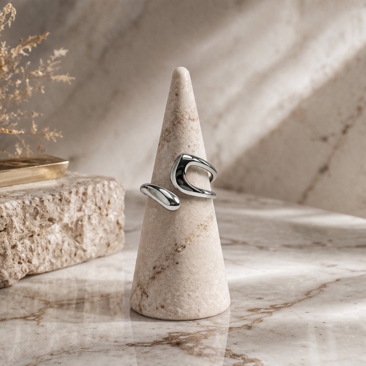 Brendoe Verstelbare Ring Zilverkleurig – RVS 304 – Dames Ring – Minimalistisch – Open Ring – One Size – Daily Wear