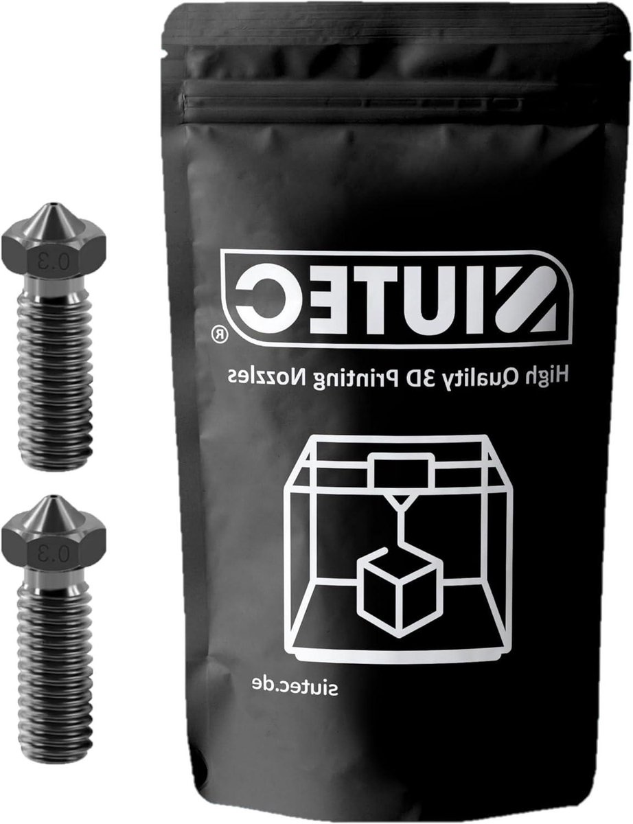 Volcano Mondstuk - Spuitmond 3D-printer - 3D Printen - Gehard Staal - 03 mm - Zilver