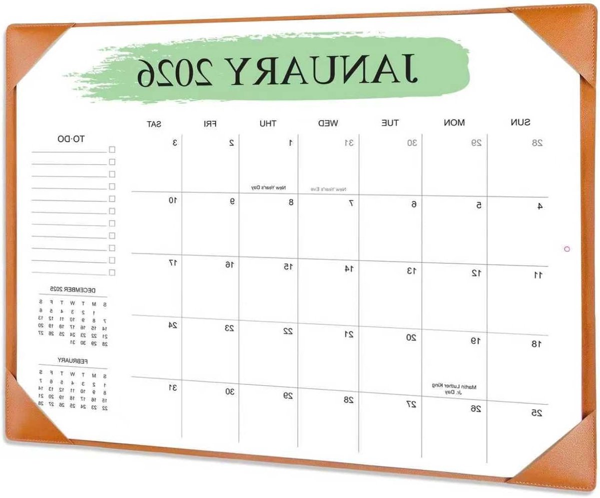 Bureaukalender - Plankalender Agenda - Bureau Organiseren - Met Bureaubescherming - 22x17 inch - Bruin