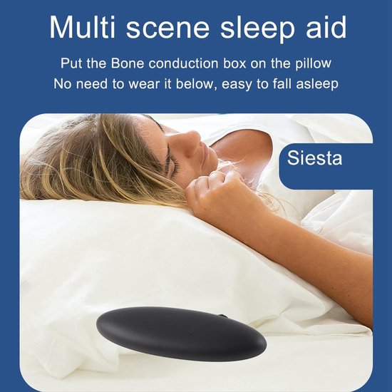 Kussenluidspreker Bluetooth - Slaap speaker - Rustig slapen - Beengeleidingstechnologie - 38 x 15 mm - Zwart — afbeelding 2