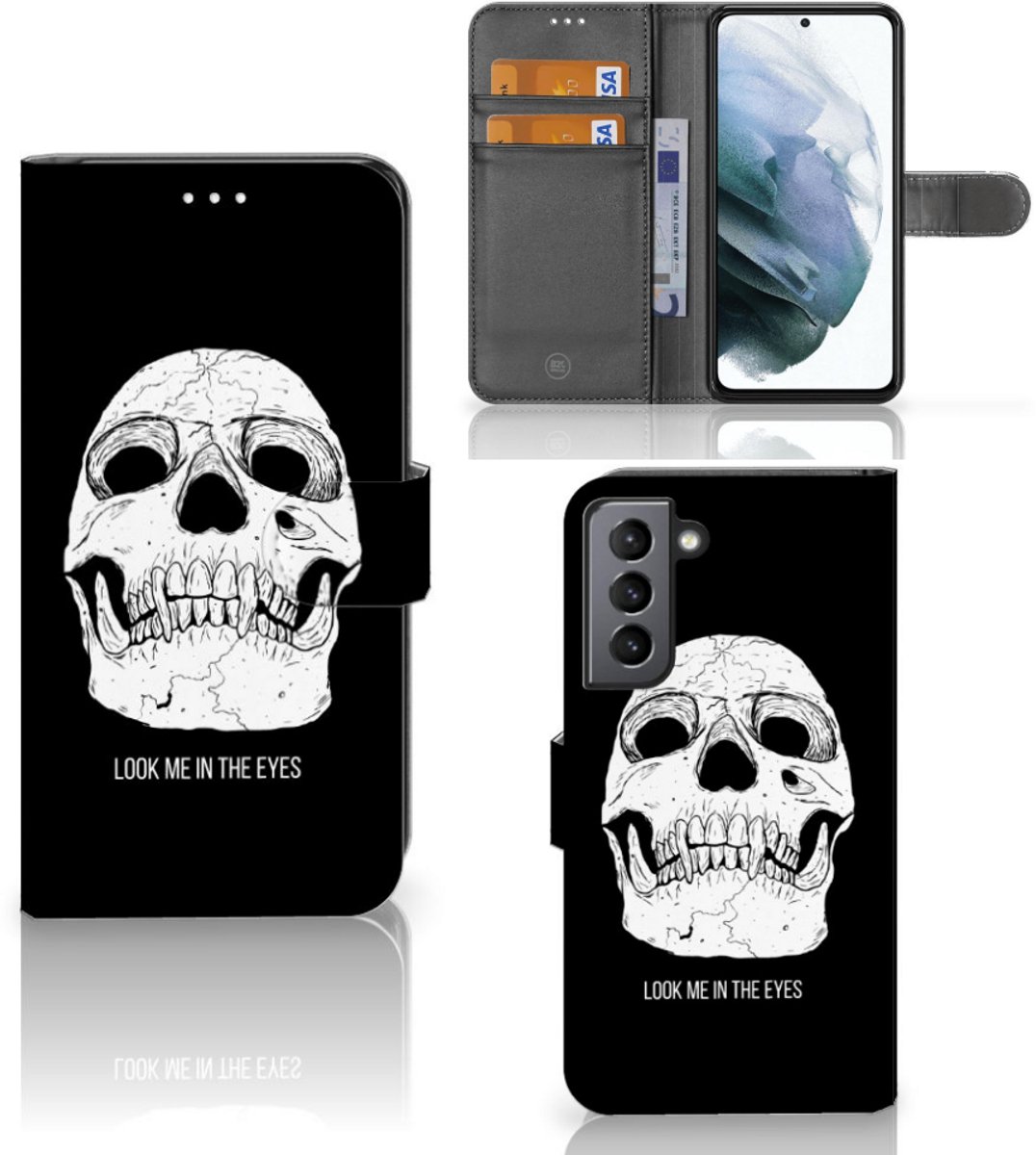 Telefoonhoesje met Naam Samsung Galaxy S21 FE Skull Eyes