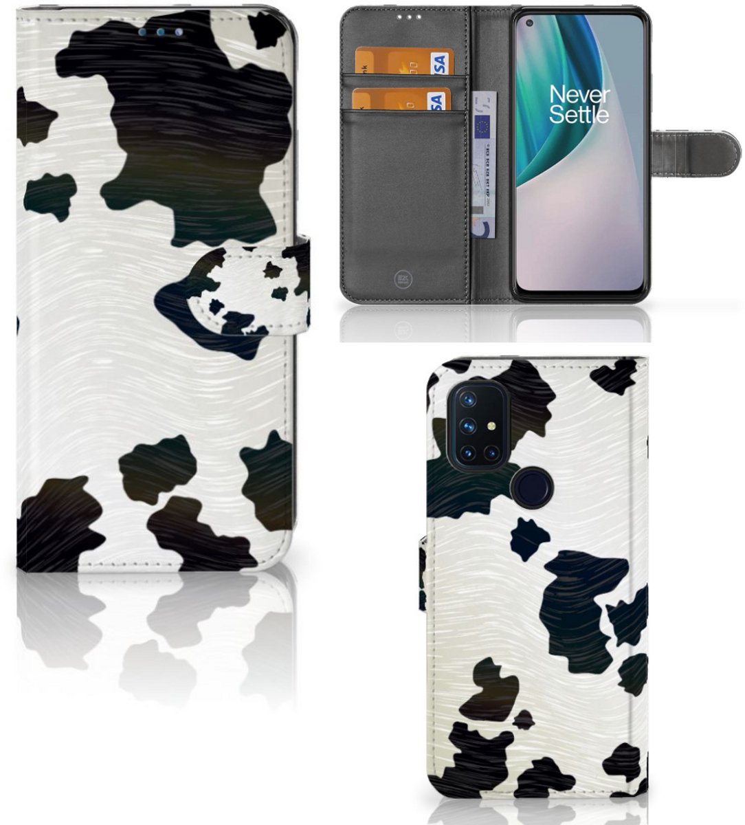 OnePlus Nord N10 Telefoonhoesje met Pasjes Koeienvlekken