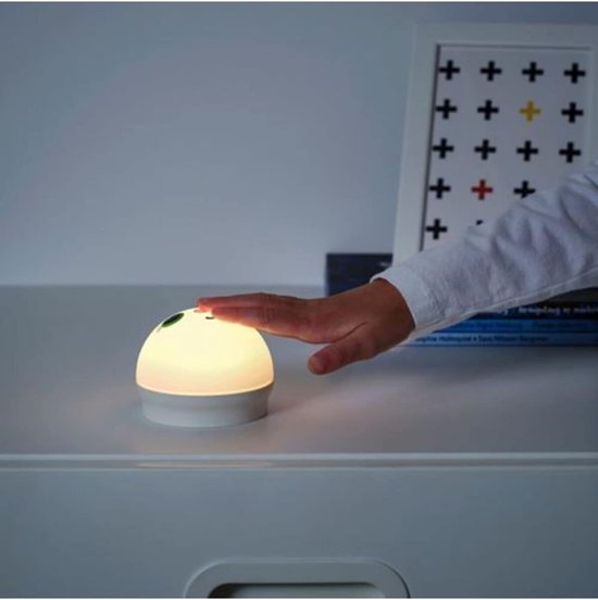 LED Nachtlampje - Draagbaar Lampje - Kinderkamer Verlichting - Druk op Neus - 15 Min Timer - Wit — afbeelding 2