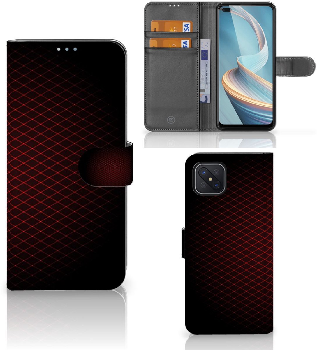 OPPO Reno4 Z Telefoon Hoesje Geruit Rood