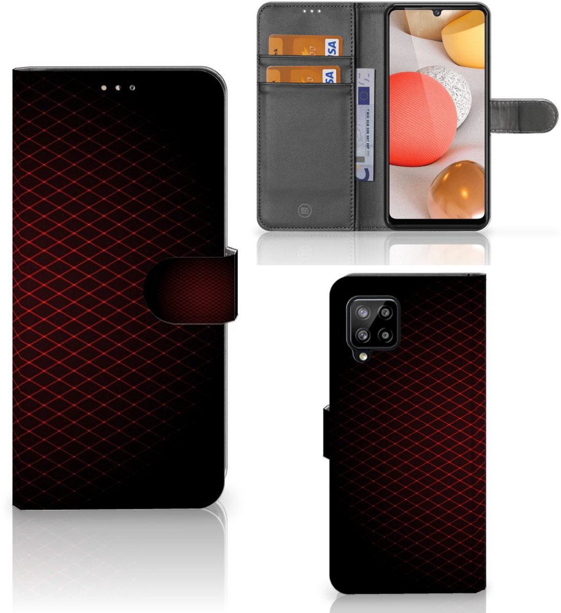 Samsung Galaxy A42 5G Telefoon Hoesje Geruit Rood