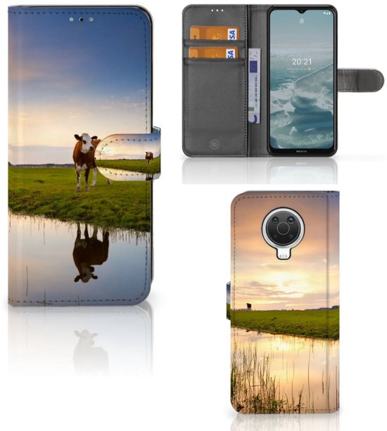 Nokia G10 | G20 Telefoonhoesje met Pasjes Koe