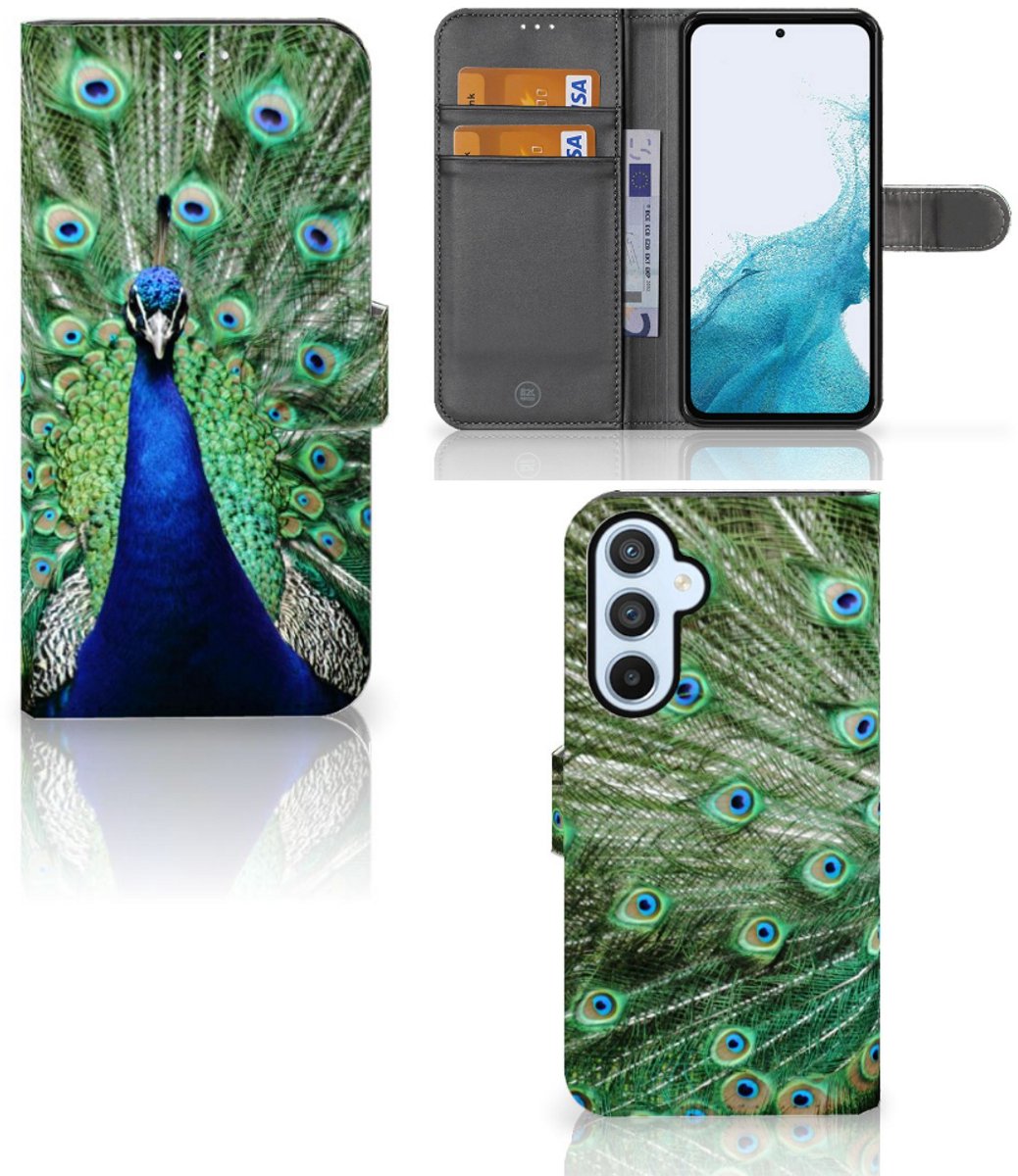Samsung Galaxy A54 5G Telefoonhoesje met Pasjes Pauw