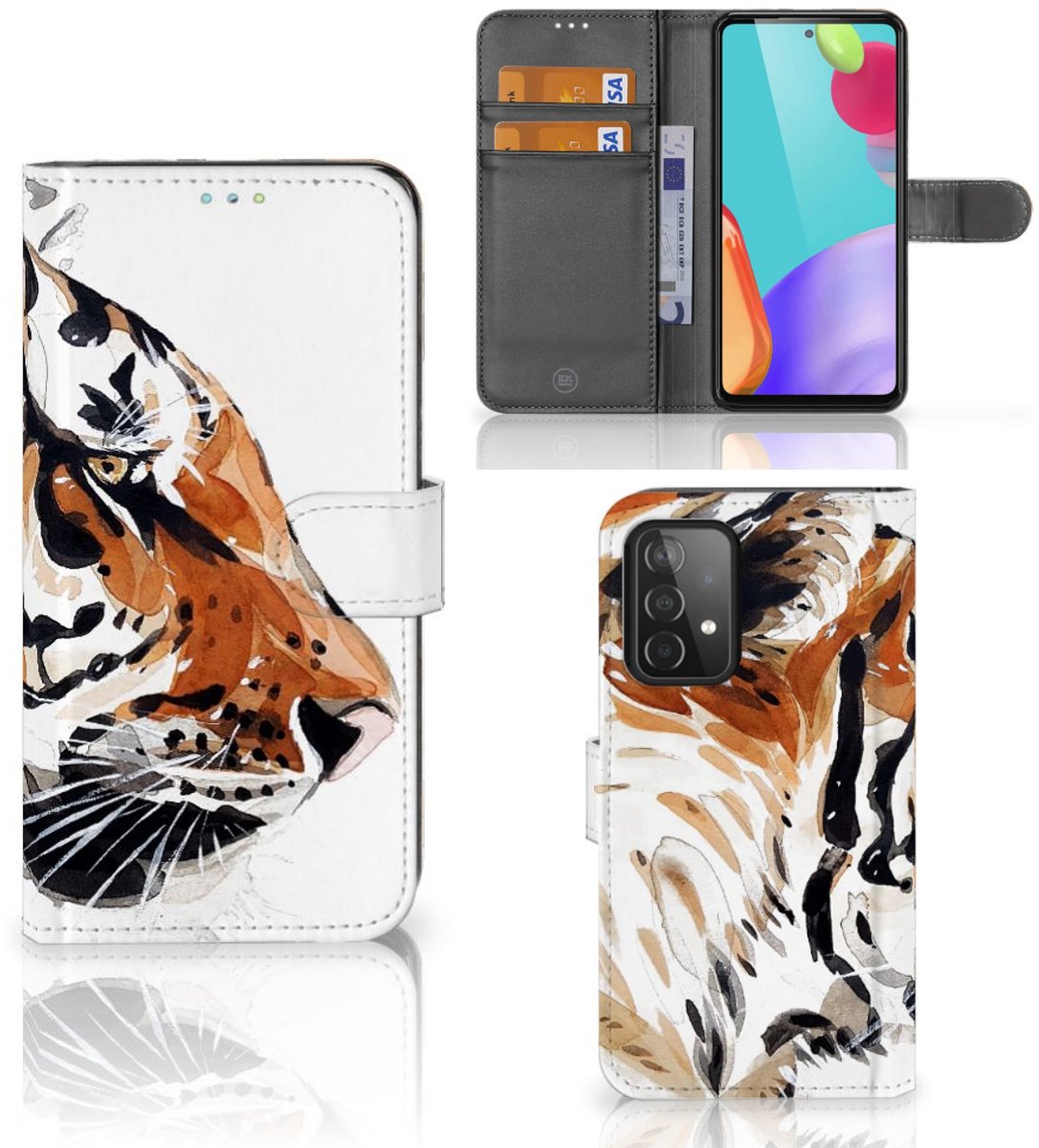 Hoesje Samsung Galaxy A52 Watercolor Tiger