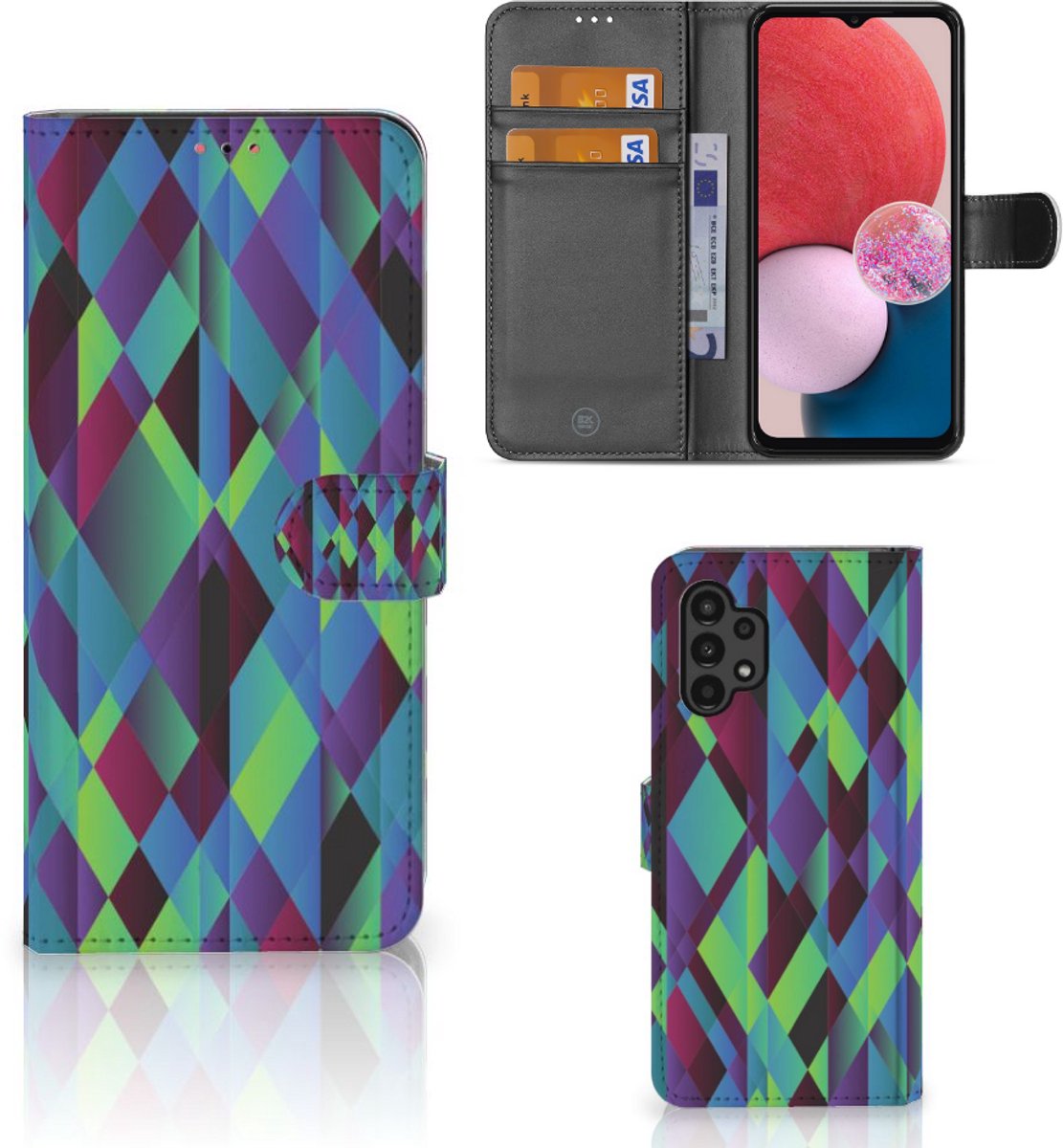 Samsung Galaxy A13 (4G) Book Case Abstract Green Blue
