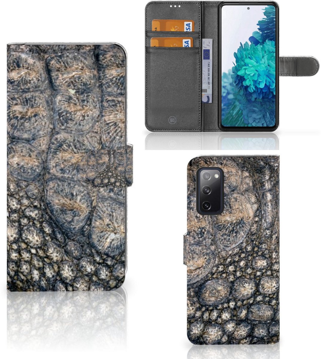 Samsung Galaxy S20 FE Telefoonhoesje met Pasjes Krokodillenprint