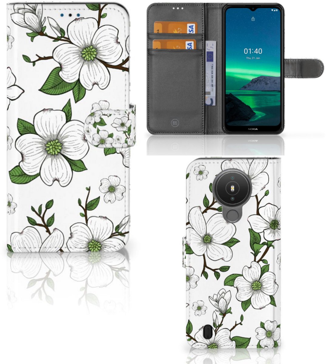 Nokia 1.4 Hoesje Dogwood Flowers