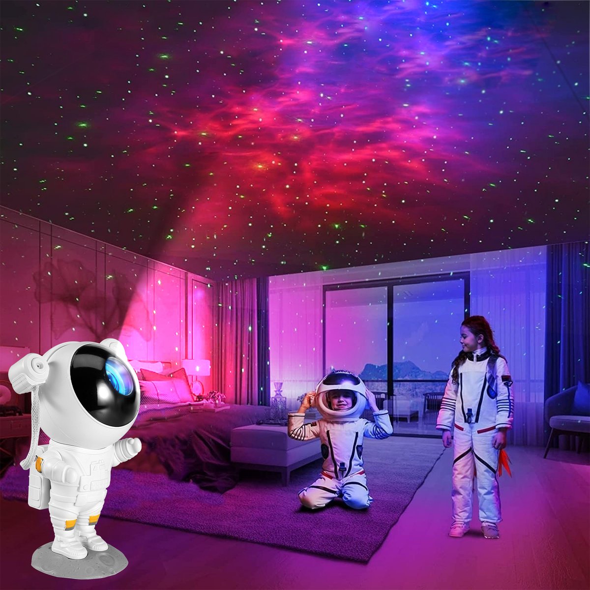 YONO Sterren Projector Astronaut - Sterrenhemel Projector - Galaxy - Heelal Nacht Lamp met Afstandsbediening – foto 7