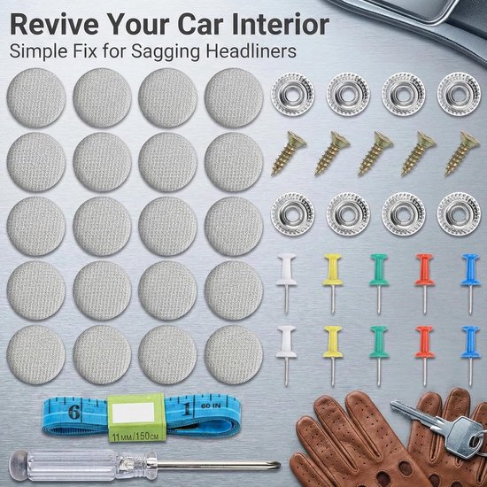 Dakhemel Reparatie Set - Hemelbekleding Clips - Auto Interieur - Universeel Toepasbaar - 100 Delig — afbeelding 2