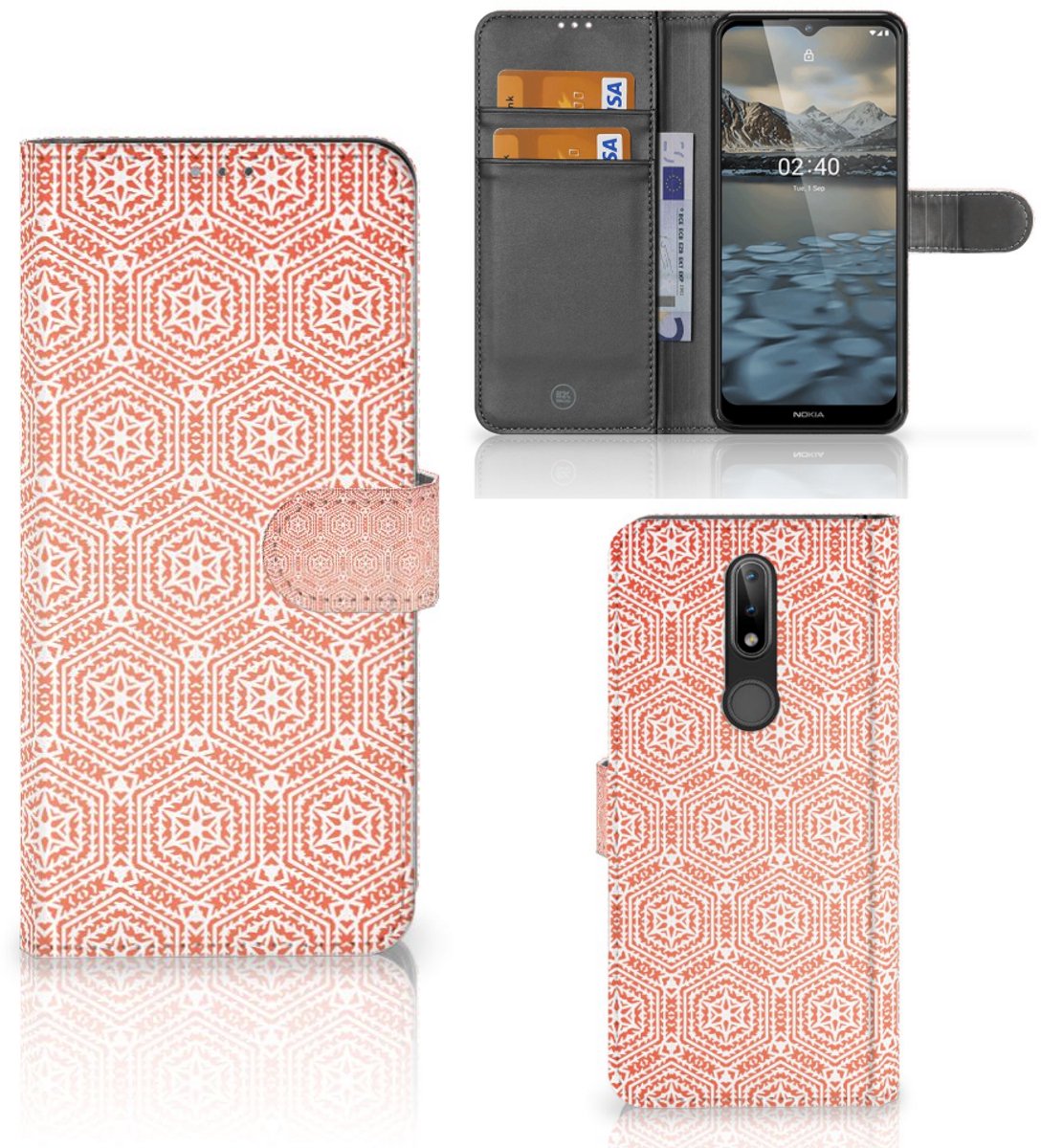 Nokia 2.4 Telefoon Hoesje Pattern Orange