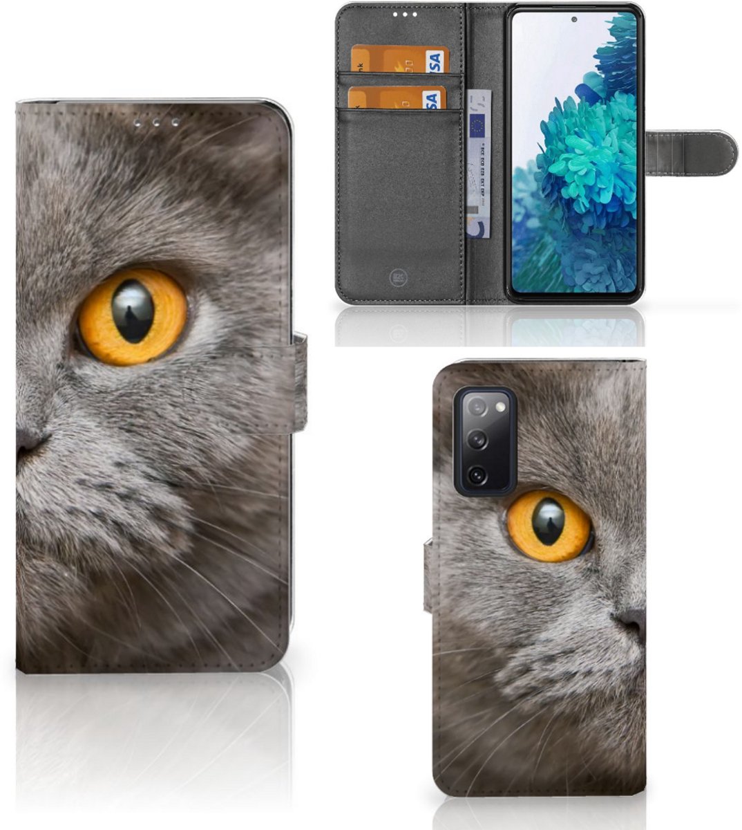 Telefoonhoesje met Pasjes Samsung Galaxy S20 FE Britse Korthaar