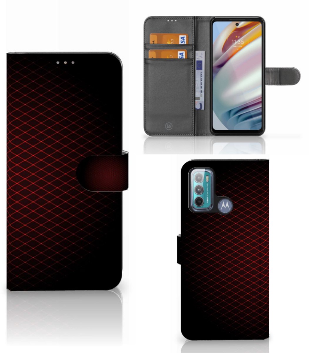 Motorola Moto G60 Telefoon Hoesje Geruit Rood