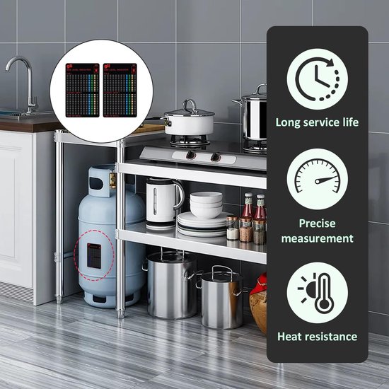 Cosensi - Magnetische Gasfles Niveau Indicator - Herbruikbaar - Eenvoudig te Installeren - Temperatuur Gevoelig - Voor Camping en Barbecue - Geschi... — afbeelding 3