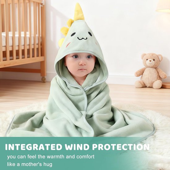 3 Pieces Baby Hair Towels 80x80cm, Soft Towels for Toddlers and Newborns, Bath Towel Baby in Cyan, Dark Grey and Coffee — afbeelding 4
