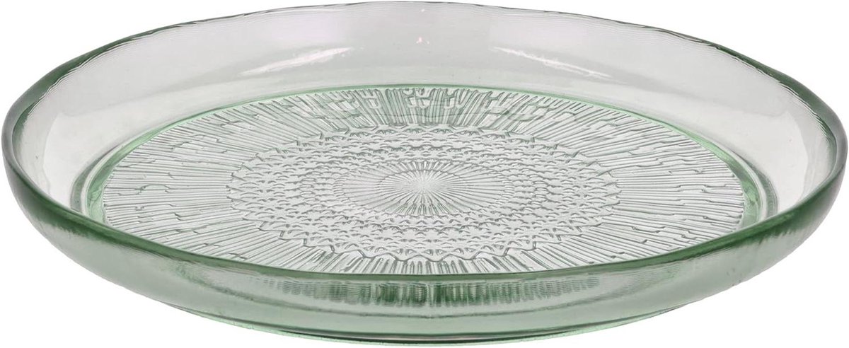 Glazen Dinerbord - Serviesbord Rond - Tafel Dekken - Gekleurd Glas - Dia 25 cm - Groen