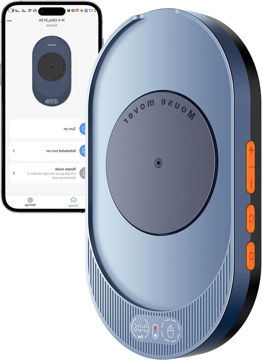 Muissimulator - Muisbeweger App-bediend - Computer Actief Houden - Stille Werking Minder 45dB - Plug & Play - Donkerblauw