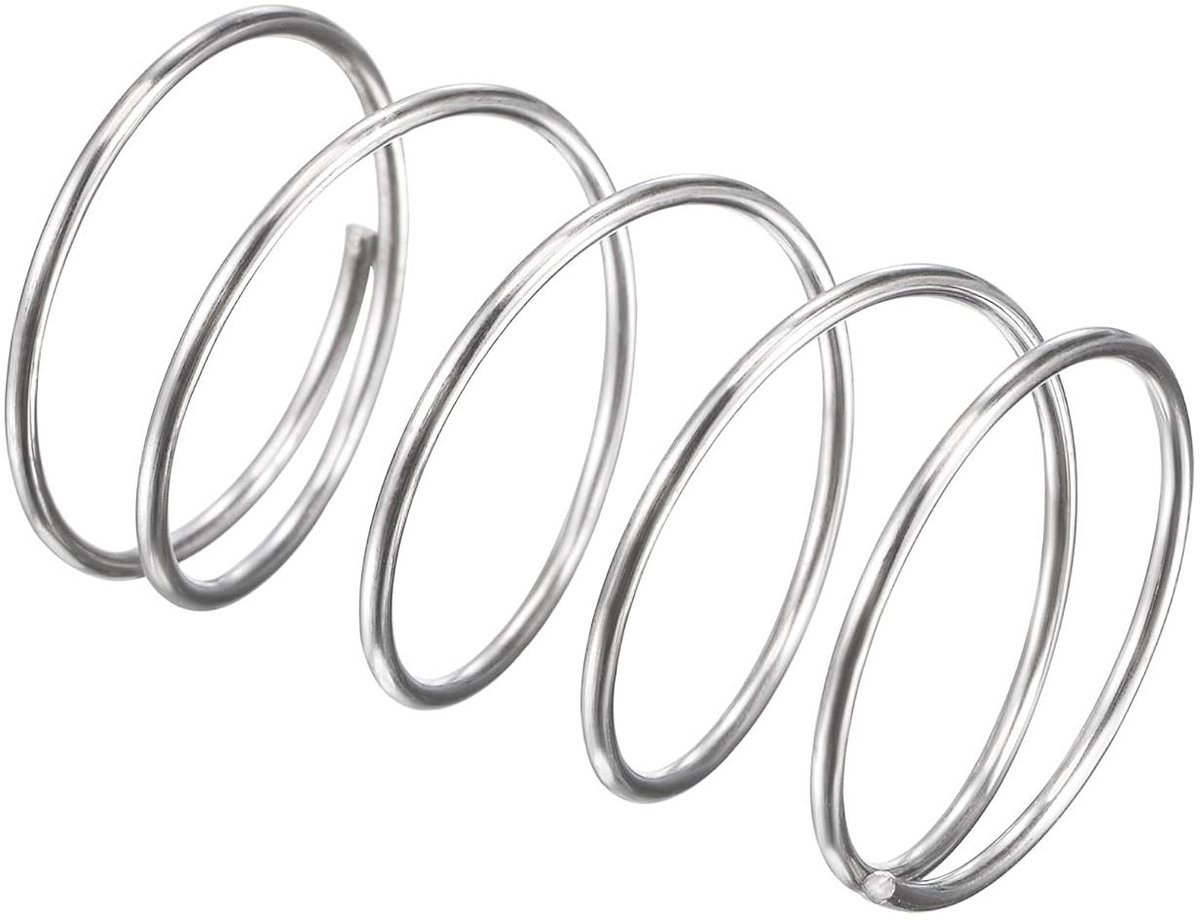 Compressieveren - Drukveren Spiraalveren - Schokken Absorberen - Roestvrij Staal 304 - 18 mm OD 30 mm Lengte - Zilverkleurig