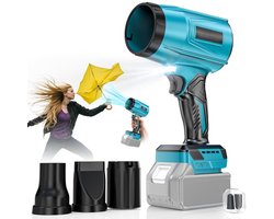 Turbo accublazer voor Makita 18V accu's, borstelloze motor met 80.000 tpm, luchtsnelheid van 60 m/s en luchtdruk van 850 g, draagbare bladblazer voor het verwijderen van bladeren, stof en sneeuw.