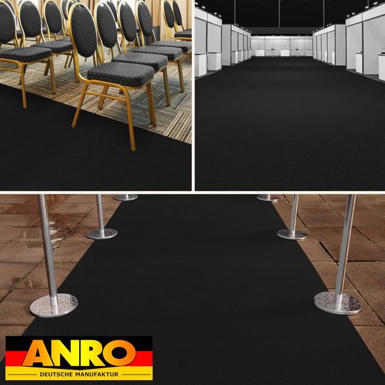 Beurstapijt Loper - Ontvangsttapijt Evenement - Evenementen Aankleden - Op Maat Te Knippen - 600 x 140 cm - Zwart — afbeelding 4