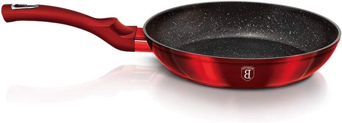 Kookpan - Braadpan steelpan - Snel maaltijden bereiden - Turbo inductie bodem - 20 cm - Rood