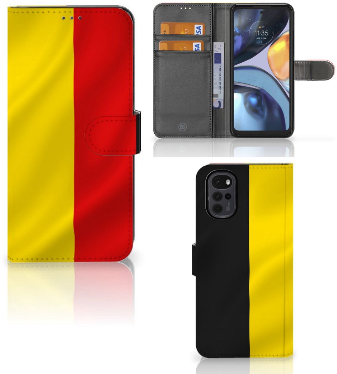 Motorola Moto G22 Bookstyle Case Belgische Vlag