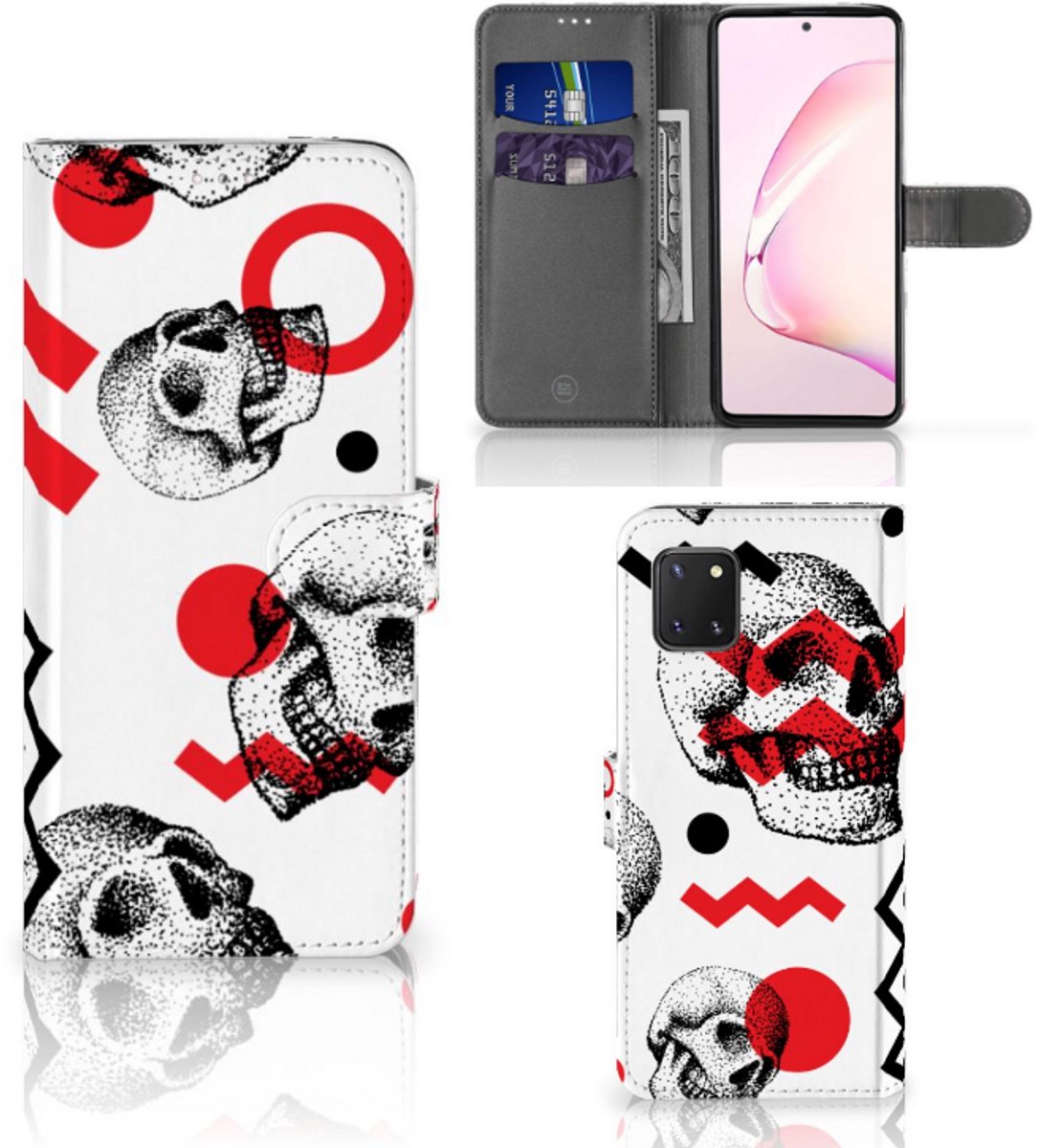 Telefoonhoesje met Naam Samsung Note 10 Lite Skull Red